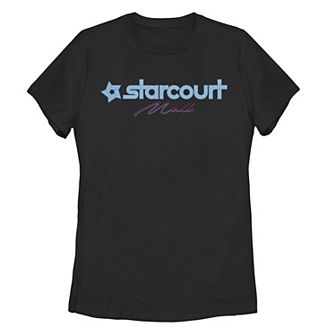 Juniors' Stranger Things Starcourt Mall Logo Tee