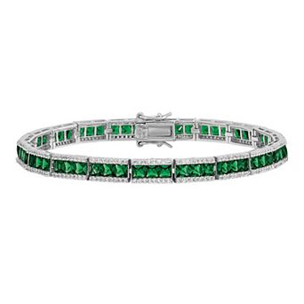Sophie Miller Sterling Green Crystal & Cubic Zirconia Bracelet
