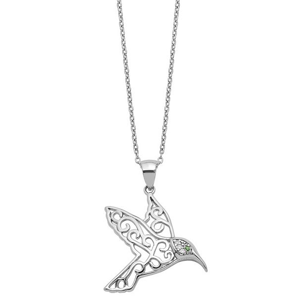 Sophie Miller Sterling Cubic Zirconia Hummingbird Necklace