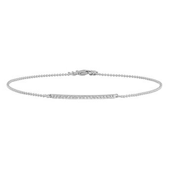 Sophie Miller Sterling Cubic Zirconia Bar Anklet