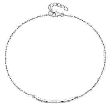 Sophie Miller Sterling Cubic Zirconia Bar Anklet