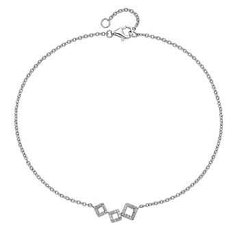 Sophie Miller Sterling Cubic Zirconia Geometric Anklet