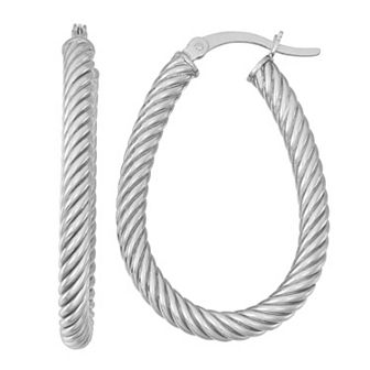 Jordan Blue Sterling Silver Twisted Hoop Earrings