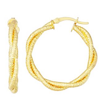 Jordan Blue 14k Gold Plated Silver Braided Hoop Earrings