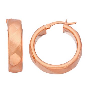 Jordan Blue 14k Gold Plated Textured Hoop Earrings