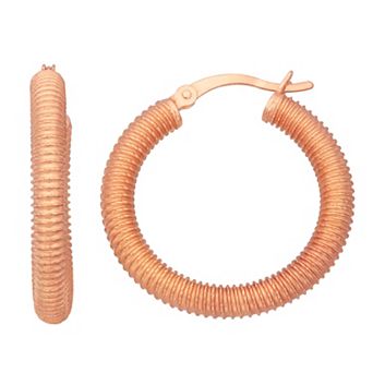 Jordan Blue Sterling Silver Textured Hoop Earrings