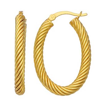 Sterling Silver Twist Hoop Earrings