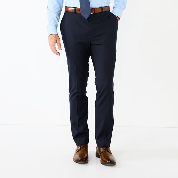 Tan Slim Fit Flat Front Dress Pants – Flex Suits