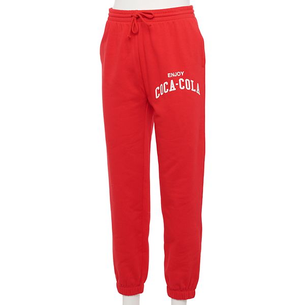 Juniors Coca Cola Brushed Fleece High Waist Sweatpants