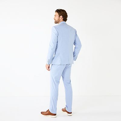 Men s Apt. 9 Premier Flex Performance Extra Slim Washable Suit Jacket Size 40 Long Blue Texture