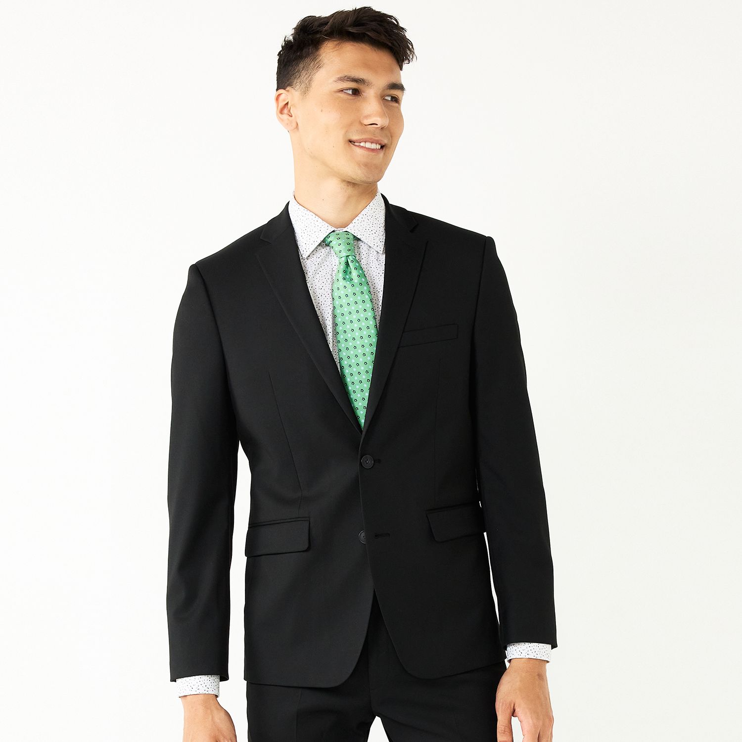 Мужской пиджак Apt. 9 Premier Flex Performance Extra-Slim Washable Suit, цвет: Чёрный