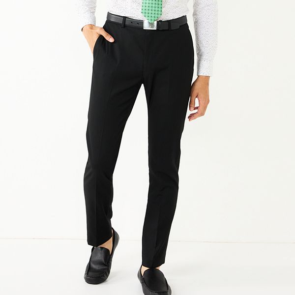 green emerald velvet dress Men's Formal Suit Pants Regular Fit Trousers Black / 32W x 34L