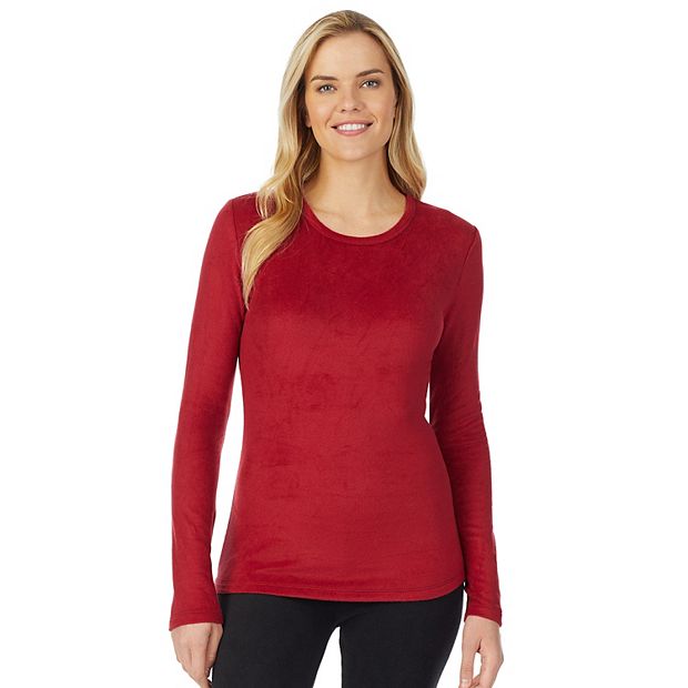 Cuddl Duds Womens Tall Fleecewear Long Sleeve Crew Neck Top