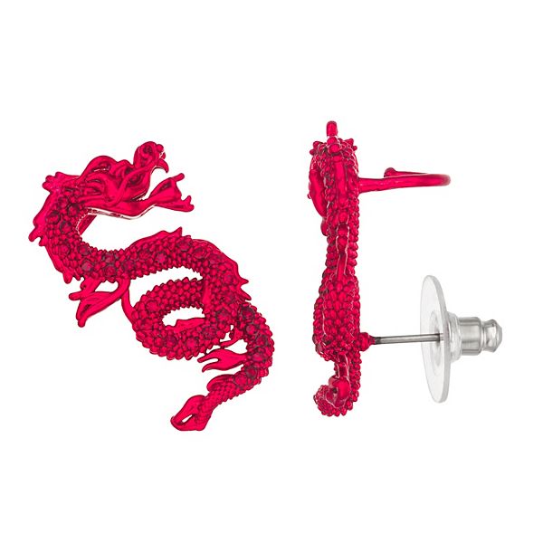 Simply Vera Vera Wang Dragon Crawler Earrings - Red