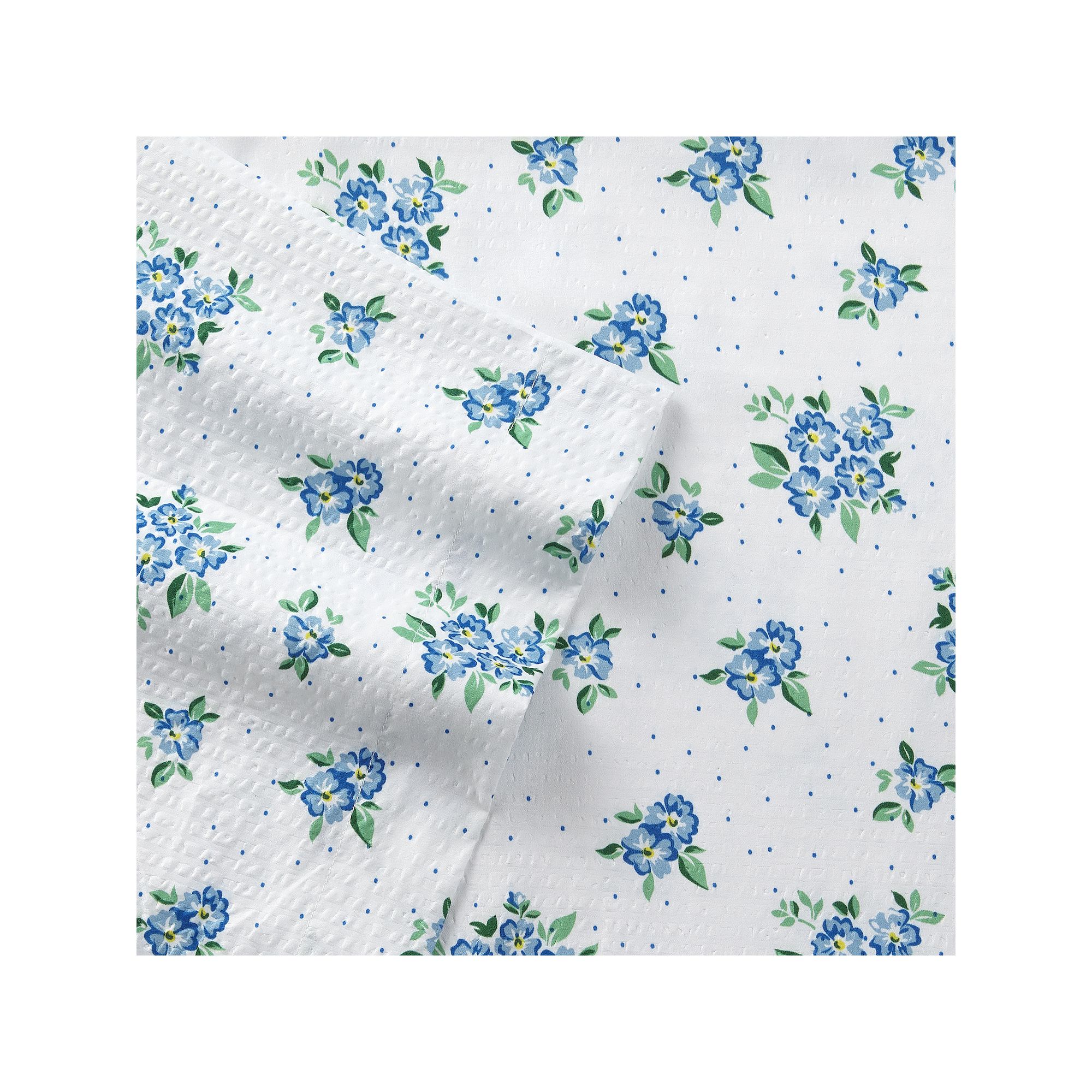 Shavel Home Seersucker Sheet Set with Pillowcases, Forget Me Not Blue
