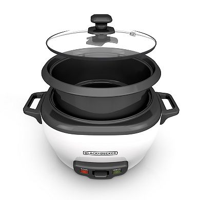 BLACK+DECKER™ 3-Cup Electric Rice Cooker with Keep-Warm Function