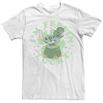 Disney's Lilo & Stitch Men's St. Patty's I'm Feeling Lucky Tee