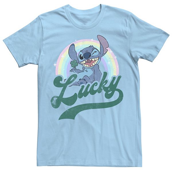 Disney's Lilo & Stitch St. Patty's Lucky Rainbow Portrait Men's Tee