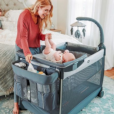 ●Playa Made Clic Chicco Lullaby Zip All-in-One Portable Playard - Driftwood