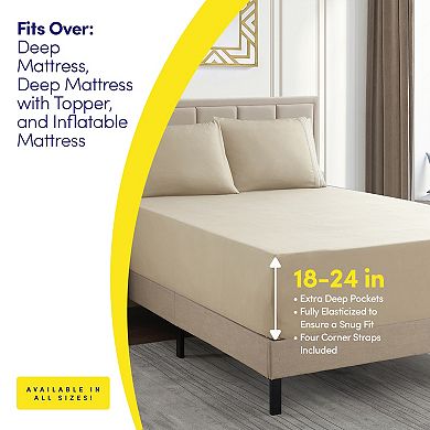 Sweet Home Collection 1500 Supreme Collection Extra Deep Pocket Sheet Set with Pillowcases