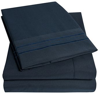 Sweet Home Collection 1500 Supreme Collection Extra Deep Pocket Microfiber Sheet Set with Pillowcases