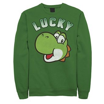 Men's Nintendo Super Mario St. Patty's Lucky Yoshi Head Shot Sweatshirt