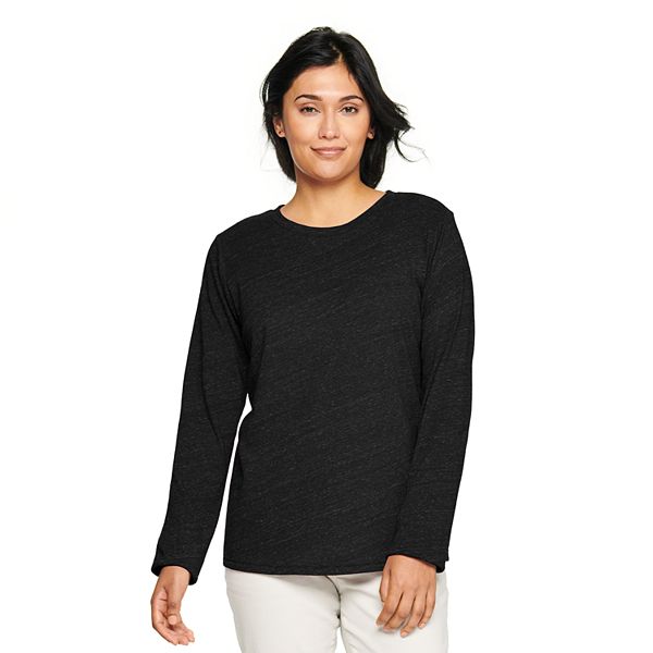 Women's Sonoma Goods For Life® Long Sleeve Crewneck Tee Black (MEDIUM