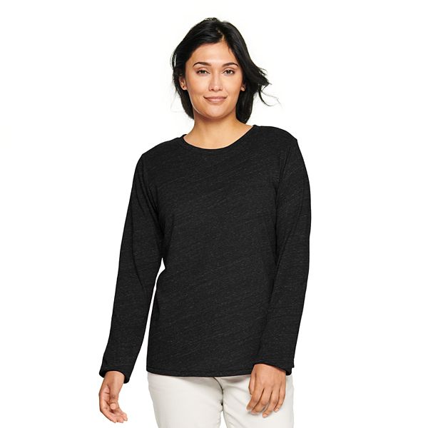 Women's Sonoma Goods For Life® Long Sleeve Crewneck Tee – Black (MEDIUM ...