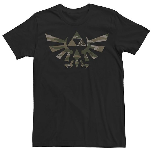 Men's Nintendo Zelda Hyrule Crest Triforce Camo Outline Tee