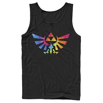 Men's Nintendo Legend of Zelda Triforce Symbol Tie Dye Tank Top