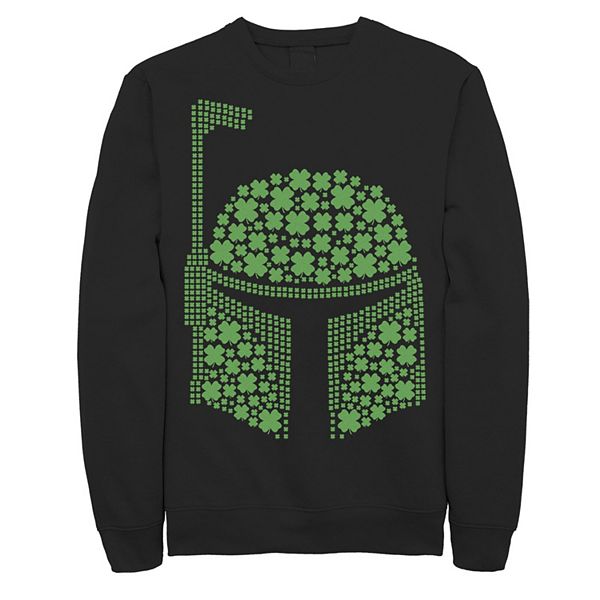 Men's Star Wars Boba Fett Clover Helmet St Patrick's Sweatshirt