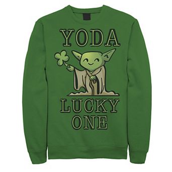 Men's Star Wars "Yoda Lucky One" Cartoon St. Patrick's Day Fleece Sweatshirt