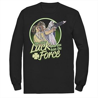 Men's Star Wars Who Needs Luck St. Patrick's Retro Tee