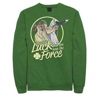Men's Star Wars Who Needs Luck St. Patrick's Retro Sweatshirt