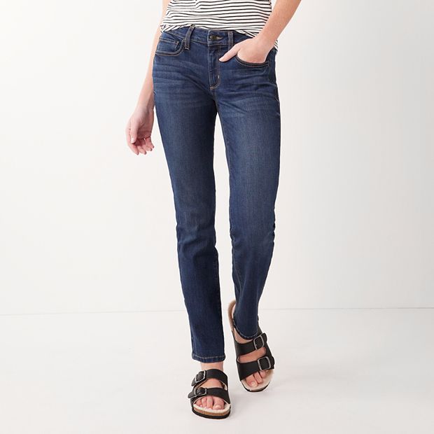 Sonoma, Jeans, Sonoma Petite 4p Mid Rise Straight Jeans