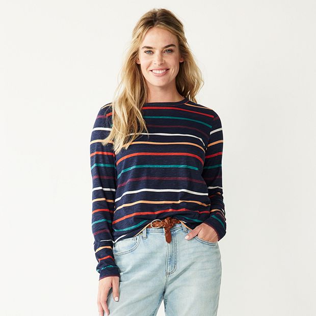 Petite long sleeve outlet crew neck tee