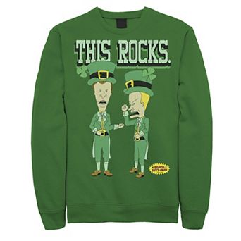Men's Beavis And Butthead Rockin Sham St Patricks Day Sweatshirt