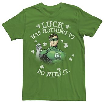 Men's DC Comics St. Patrick's Day Green Lantern Luck Has Nothing Tee