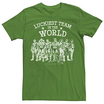 Men's DC Comics St. Patrick's Day Justice League Luckiest Team Tee