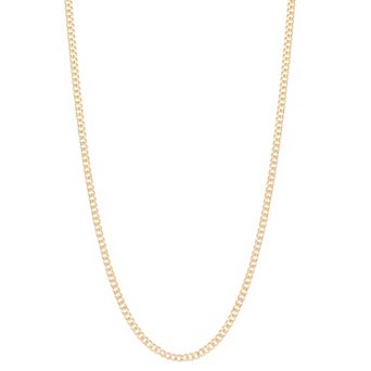 Jordan Blue Men's 14k Gold Filled 4.2 mm Flat Curb Chain Necklace