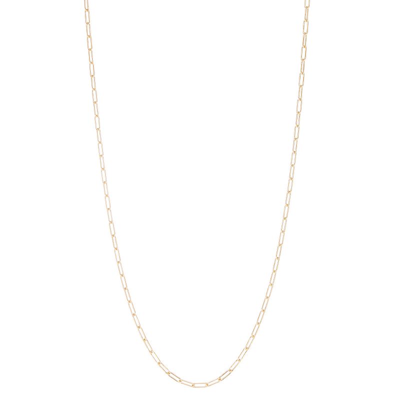 14k Gold Filled 3.1 mm Paper Clip Chain Necklace, Womens, Size: 24