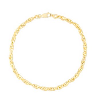 Jordan Blue Men's 14k Gold Filled 3.8 mm Rope Chain Bracelet