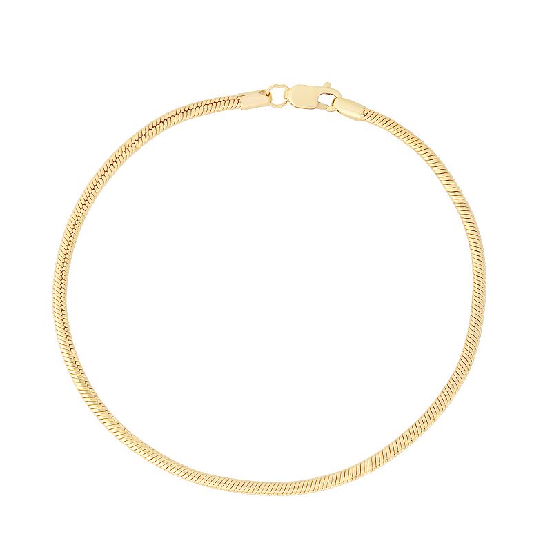 14k Gold Filled 2 mm Snake Chain Bracelet, Womens, Size: 7.25