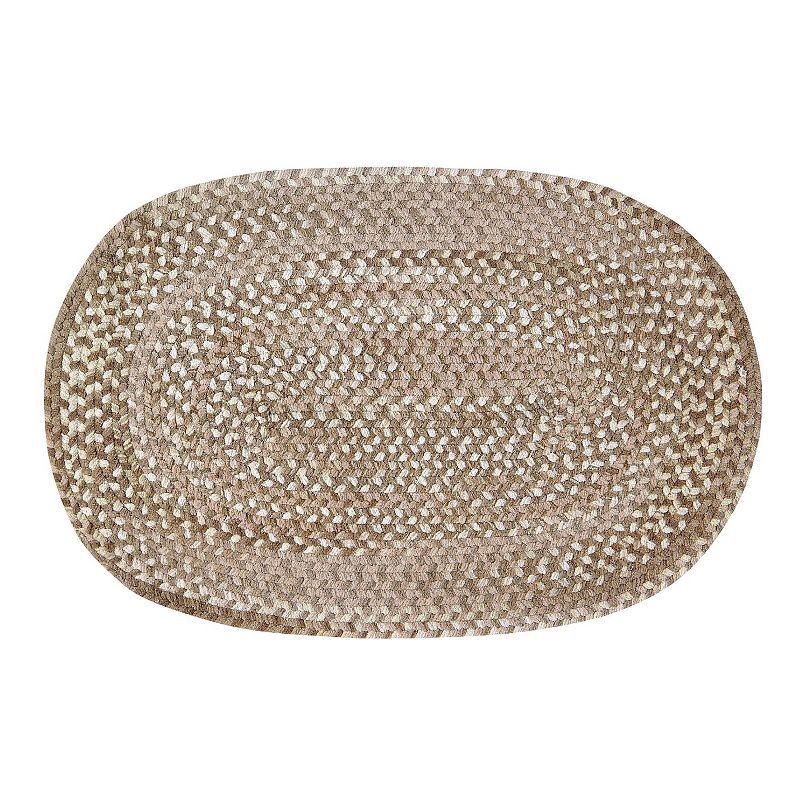 Better Trends Ombre Chenille Reversible Rug, Beig/Green, 6Ft Rnd