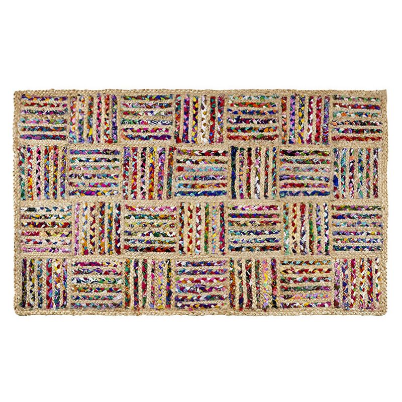 Better Trends Criss Cross Jute Reversible Rug, Multicolor, 5X7 Ft