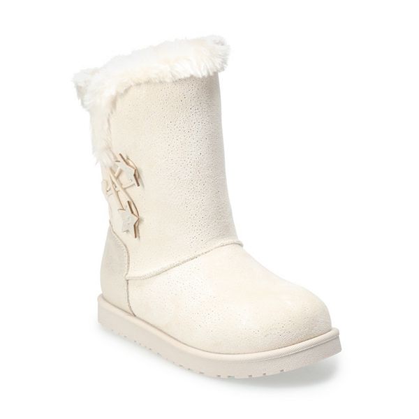 Girls white winter clearance boots