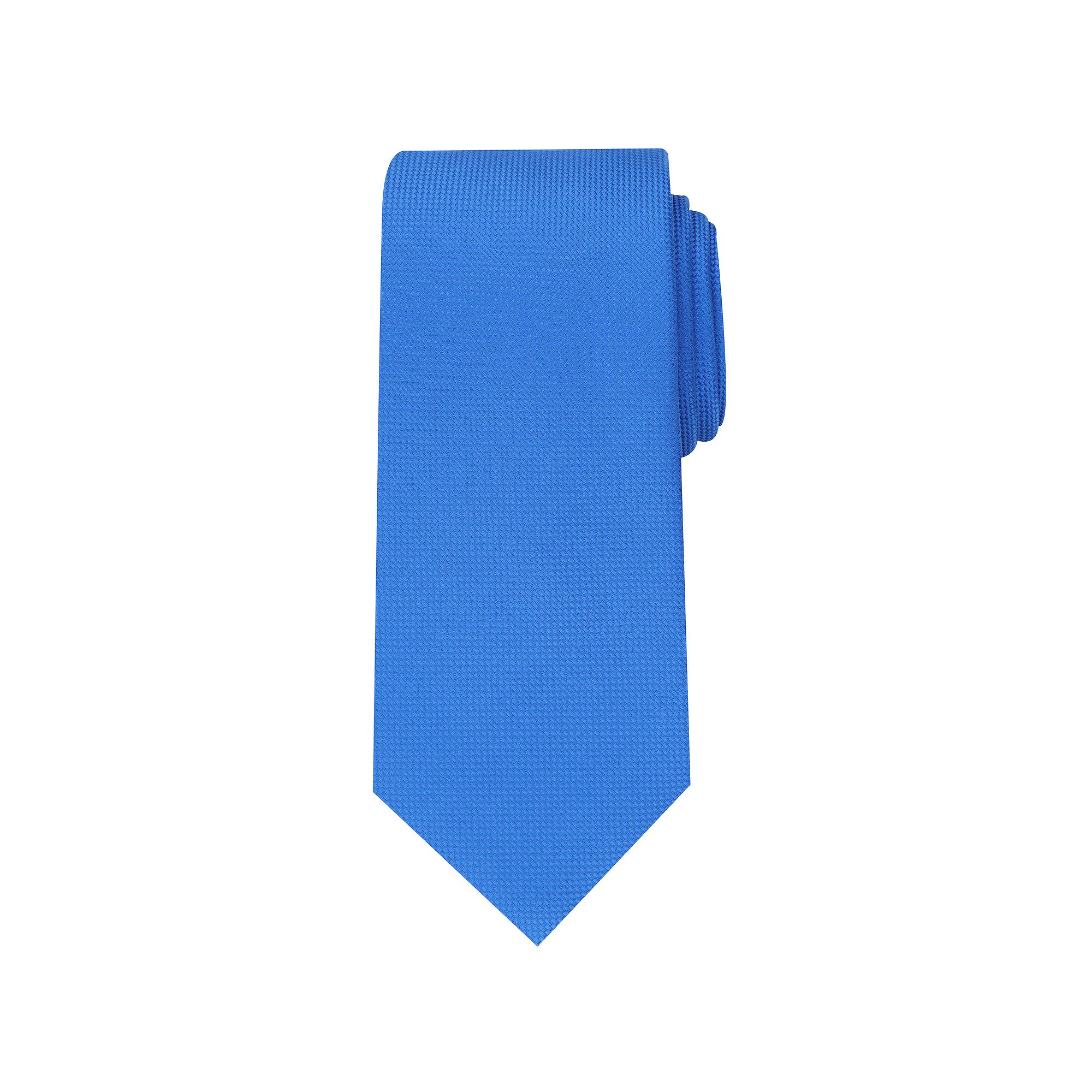 Big & Tall Bespoke Oxford Solid Extra-Long Tie, Size: X LONG, Blue Oxford