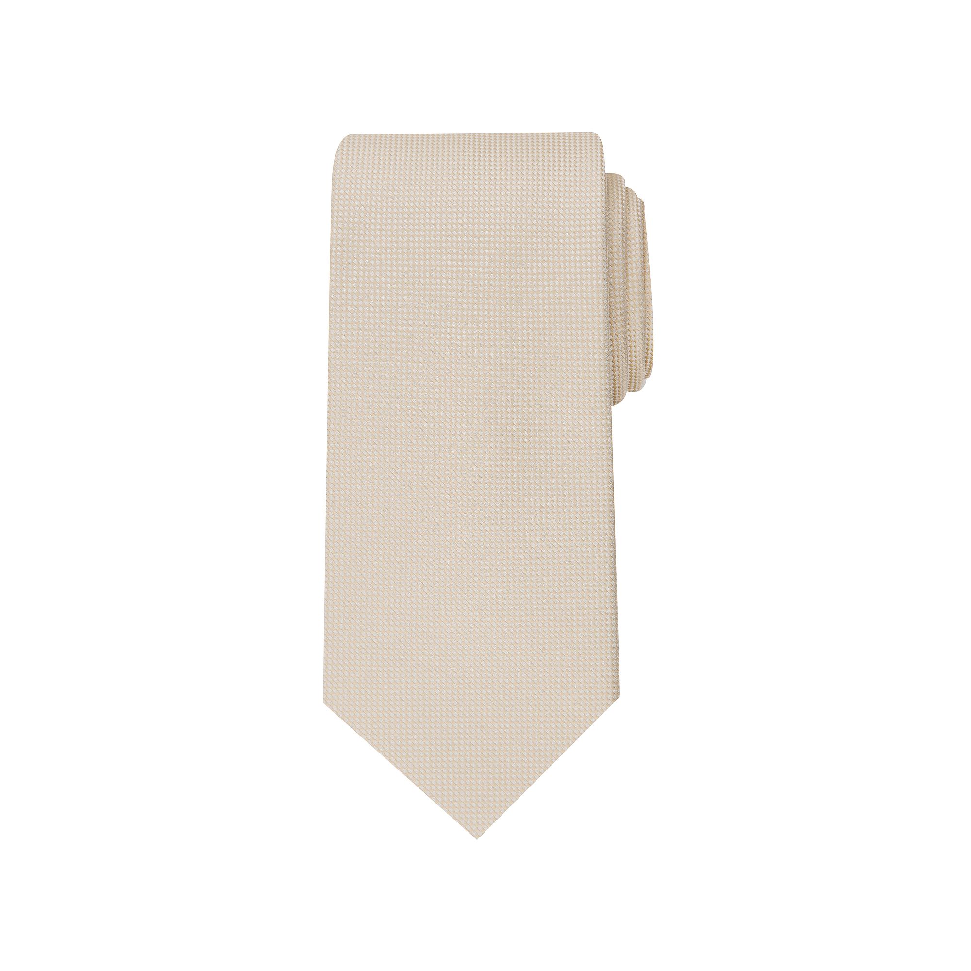 Big & Tall Bespoke Oxford Solid Extra-Long Tie, Size: X LONG, Ivory Oxford