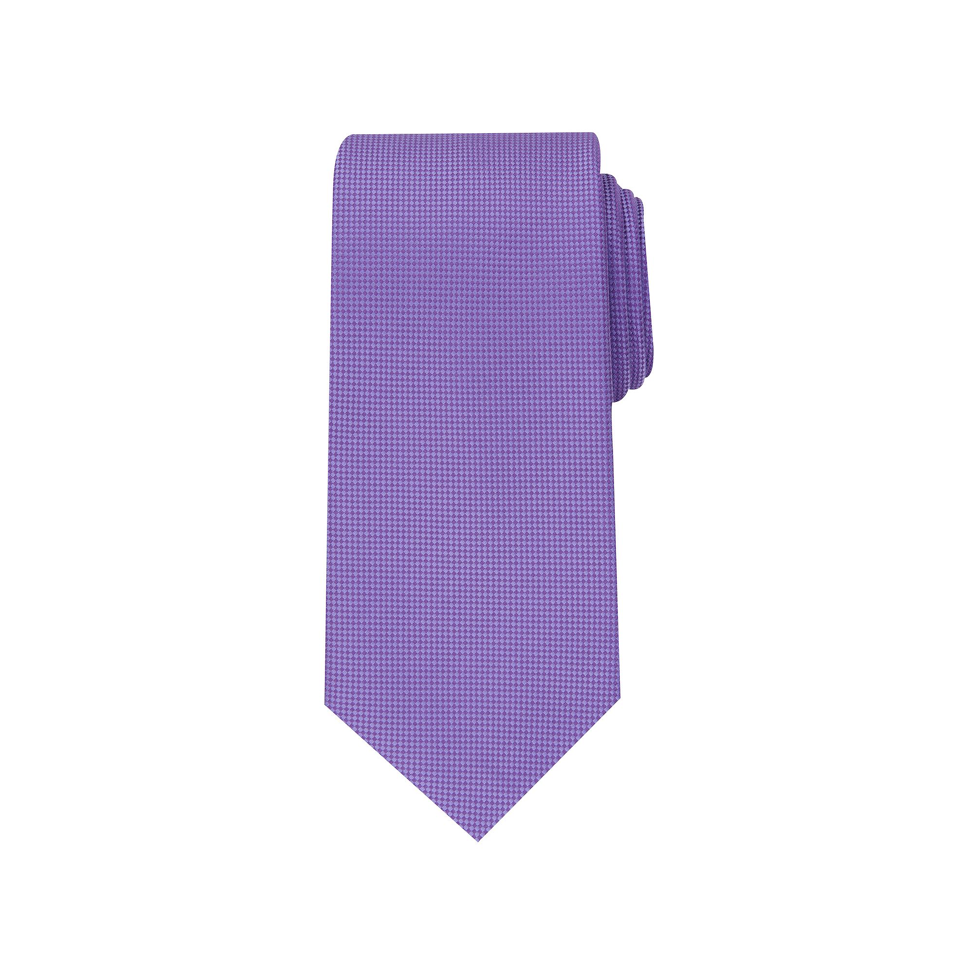 Big & Tall Bespoke Oxford Solid Extra-Long Tie, Size: X LONG, Purple Oxford