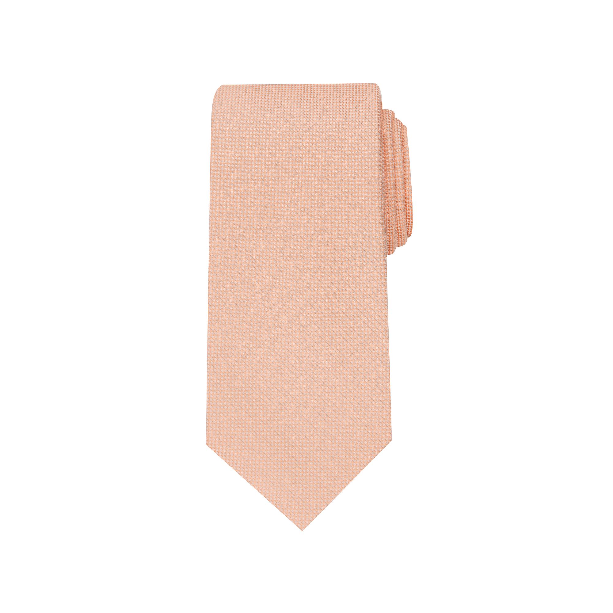 Big & Tall Bespoke Oxford Solid Extra-Long Tie, Size: X LONG, Orange Oxford